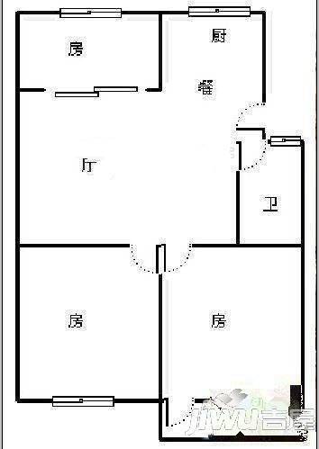 华苑公寓2室1厅1卫户型图