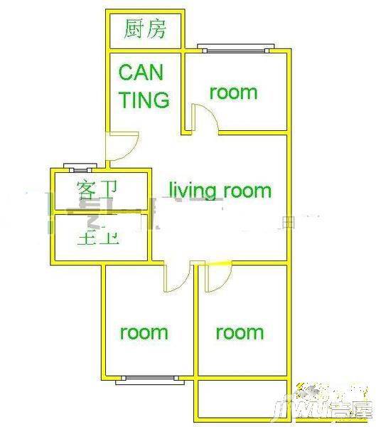 安康公寓4室2厅2卫142㎡户型图