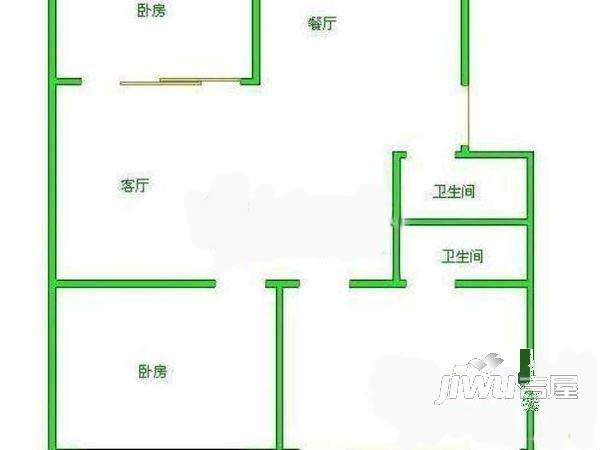 西湖花园3室2厅1卫110㎡户型图