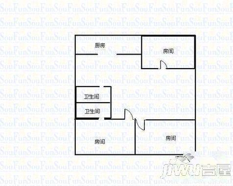 西湖花园3室2厅1卫110㎡户型图