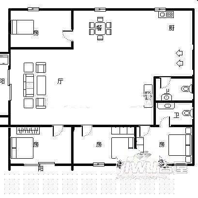 建华二期3室2厅2卫106㎡户型图