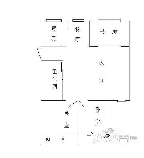 建华二期3室2厅2卫106㎡户型图