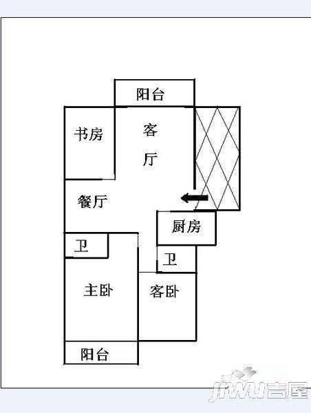 茂泰花园3室2厅2卫90㎡户型图