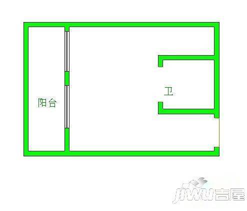 大屿香颂2室1厅1卫40㎡户型图