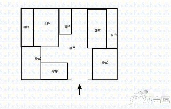 盛景黄山2室2厅1卫81㎡户型图