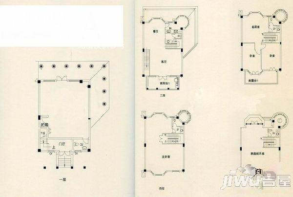 金桥花园牡丹苑别墅5室3厅4卫810㎡户型图