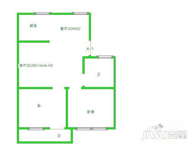 碧茂新村3室2厅2卫98㎡户型图