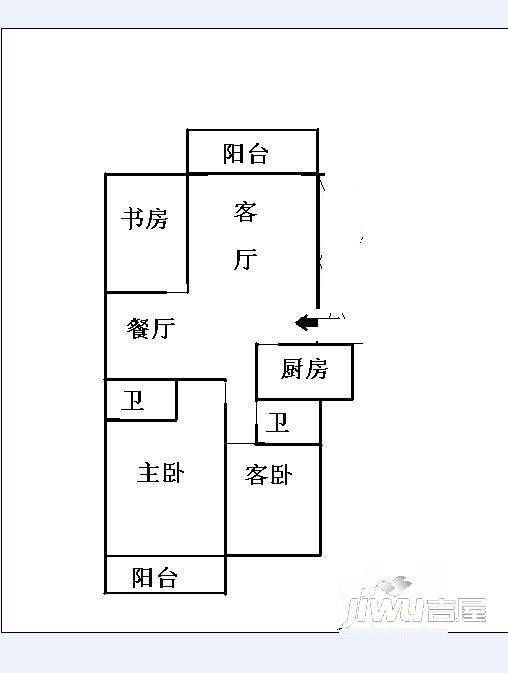 茂泰大楼3室2厅2卫110㎡户型图