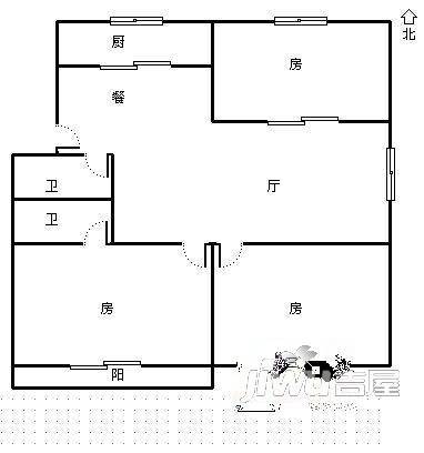 桃园小区2室2厅1卫65㎡户型图