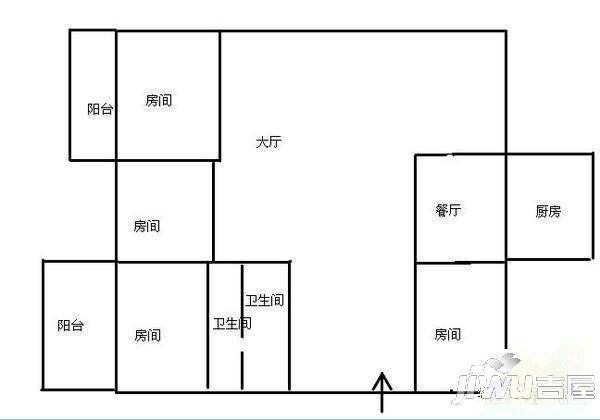 华裕小区2室2厅1卫95㎡户型图