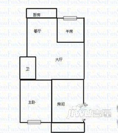 铁四小区3室2厅1卫111㎡户型图