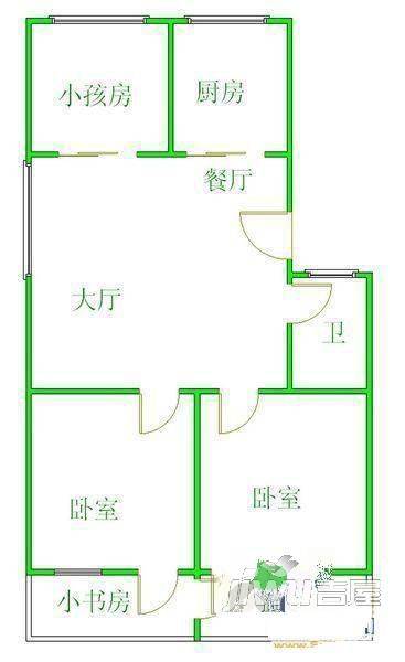 铁四小区3室2厅1卫111㎡户型图