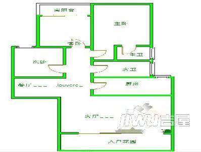 长福村3室2厅2卫102㎡户型图