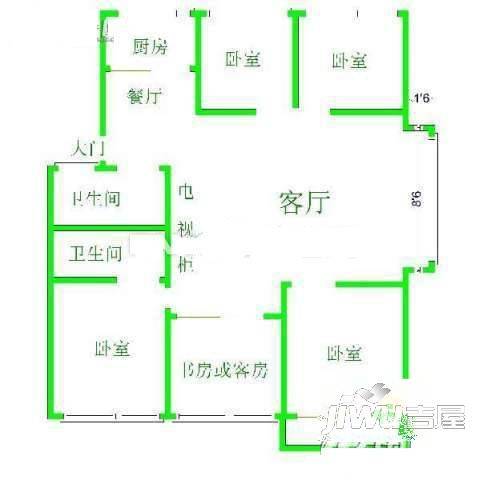 西垄新村3室2厅1卫106㎡户型图