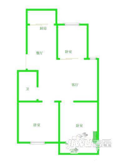 西垄新村3室2厅1卫106㎡户型图