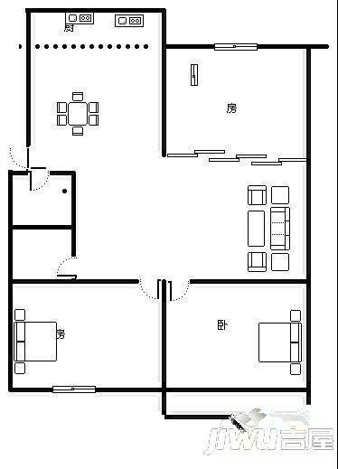 西垄新村3室2厅1卫106㎡户型图