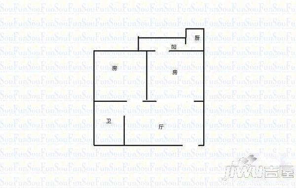 东方嘉景2室1厅1卫64㎡户型图