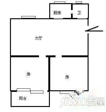 二化小区3室2厅1卫59㎡户型图