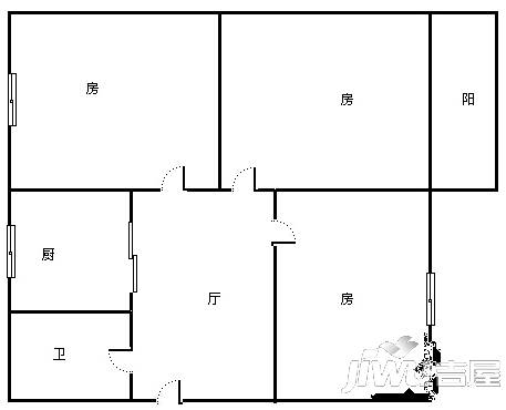 二化小区3室2厅1卫59㎡户型图