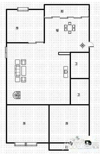 瑞城花园3室2厅2卫110㎡户型图