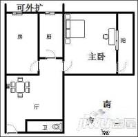 晋东花园2室2厅1卫57㎡户型图