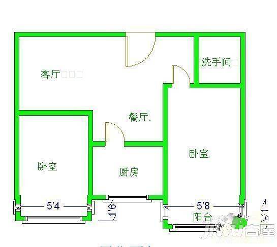 六江新村3室2厅2卫120㎡户型图