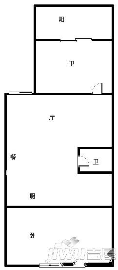 福锅小区2室2厅1卫73㎡户型图