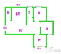 登云佳园3室2厅1卫90㎡户型图