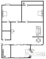 龙洲公寓3室2厅2卫122㎡户型图