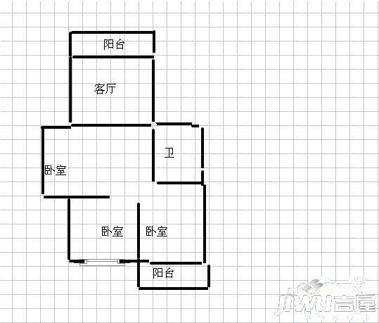 快安新村3室2厅1卫85㎡户型图