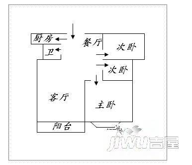 快安新村3室2厅1卫85㎡户型图