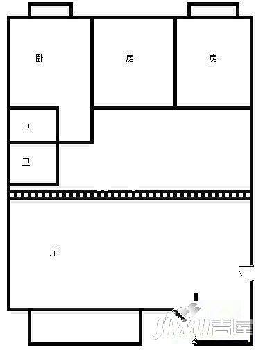 橄榄苑3室2厅2卫127㎡户型图