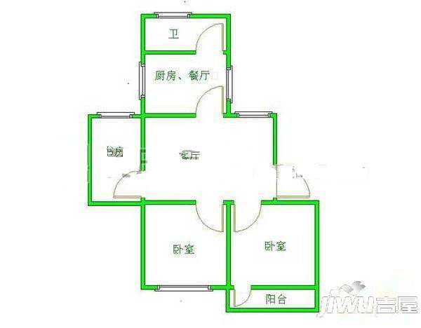 橄榄苑3室2厅2卫127㎡户型图