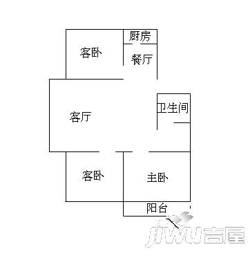 凯兴花园3室2厅1卫106㎡户型图