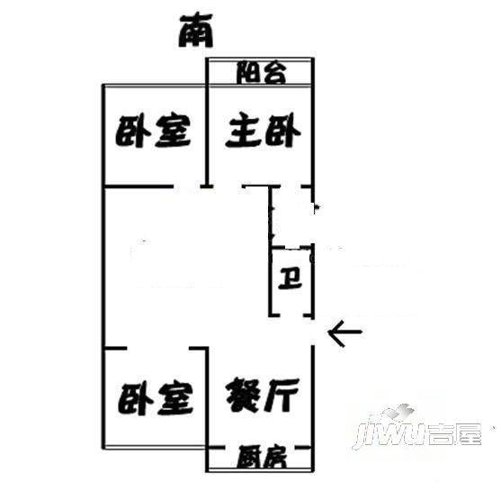 富裕新村3室2厅1卫121㎡户型图