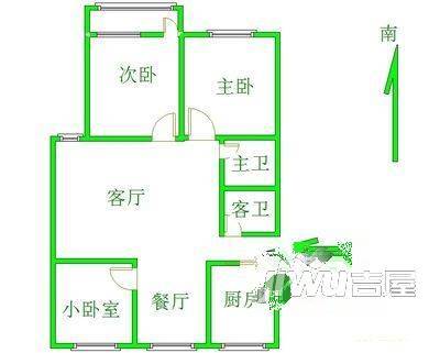 埠兴新苑3室2厅2卫100㎡户型图