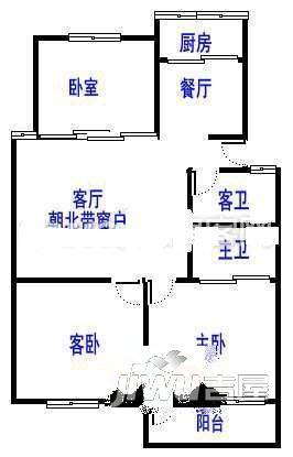 埠兴新苑3室2厅2卫100㎡户型图