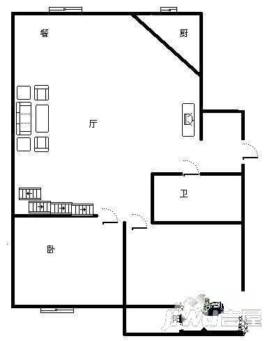 日出东方3室2厅2卫99㎡户型图