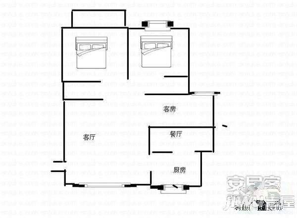 秀北小区3室2厅1卫86㎡户型图