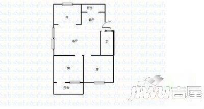 秀北小区3室2厅1卫86㎡户型图