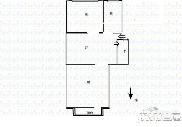 三木花园B区3室1厅1卫86㎡户型图