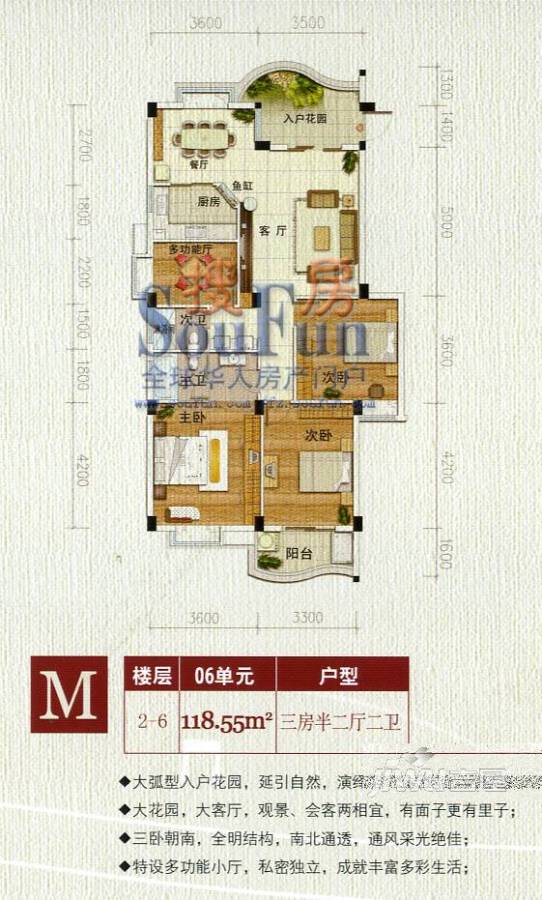 世纪景城3室2厅2卫110㎡户型图