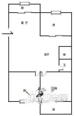 王庄桂园3室2厅1卫88㎡户型图