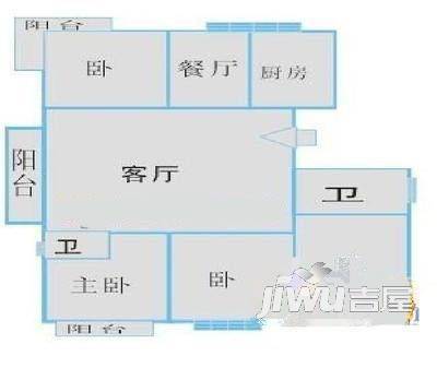 康乐山庄3室2厅1卫户型图