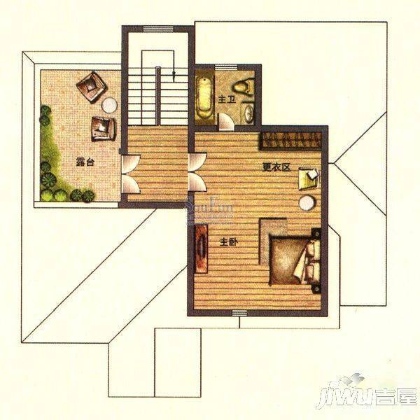 康乐山庄3室2厅1卫户型图