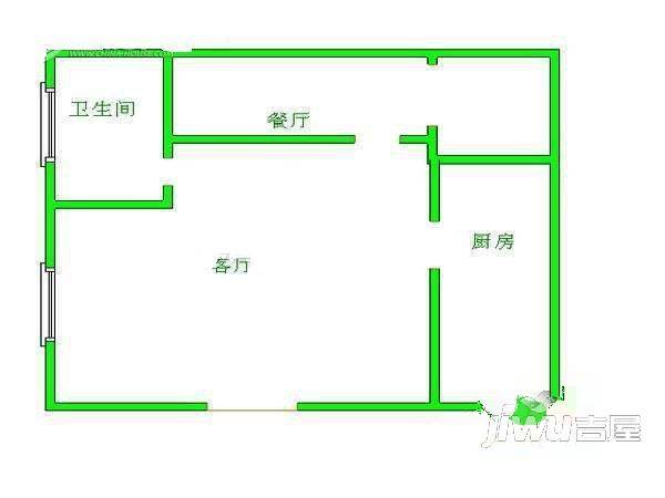 康乐山庄3室2厅1卫户型图