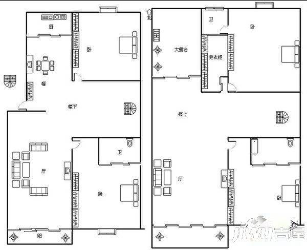 兴元星辰3室2厅2卫户型图