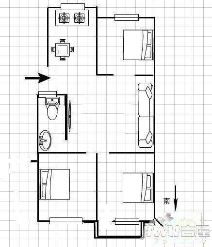 什锦小区3室2厅1卫105㎡户型图