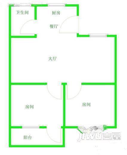 台后新村3室2厅1卫100㎡户型图