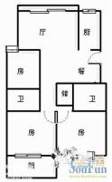 龙鑫公寓3室2厅2卫户型图